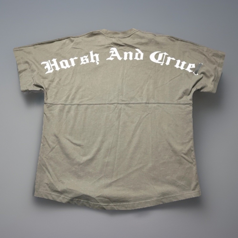 Harsh and Cruel Gray Oversized Back Logo Graphic Tee Mens Medium Boxy T-Shirt
